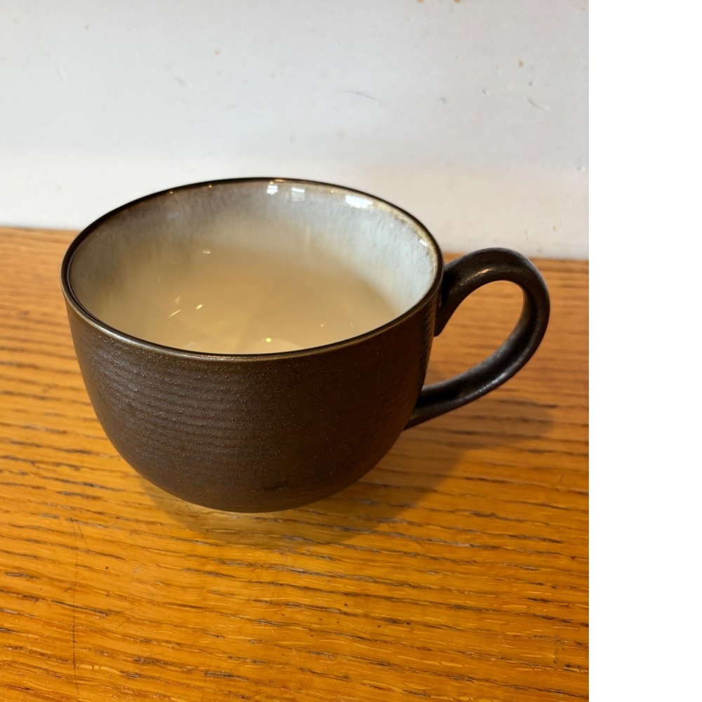 Sango Stoneware Coffee Tea Soup Mug Dark Bronze Brown Metallic 24 oz